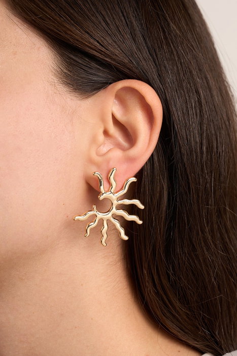 Heliophilia Silver Pendientes de Oro con Recubrimiento de Laca, Dorado
